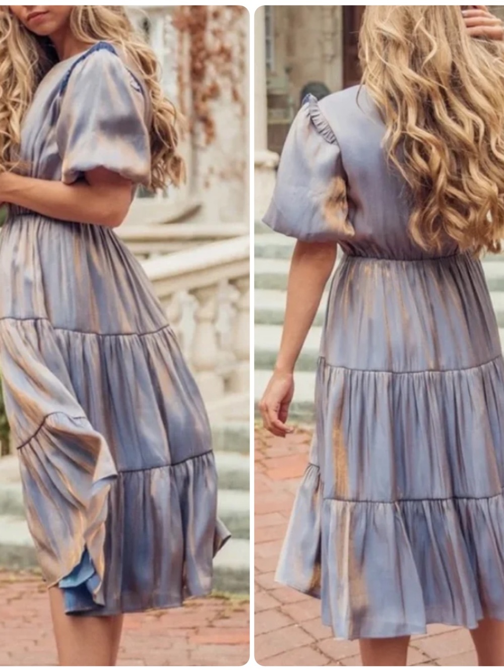 Jessakae Francis Metallic Flute Midi Dress